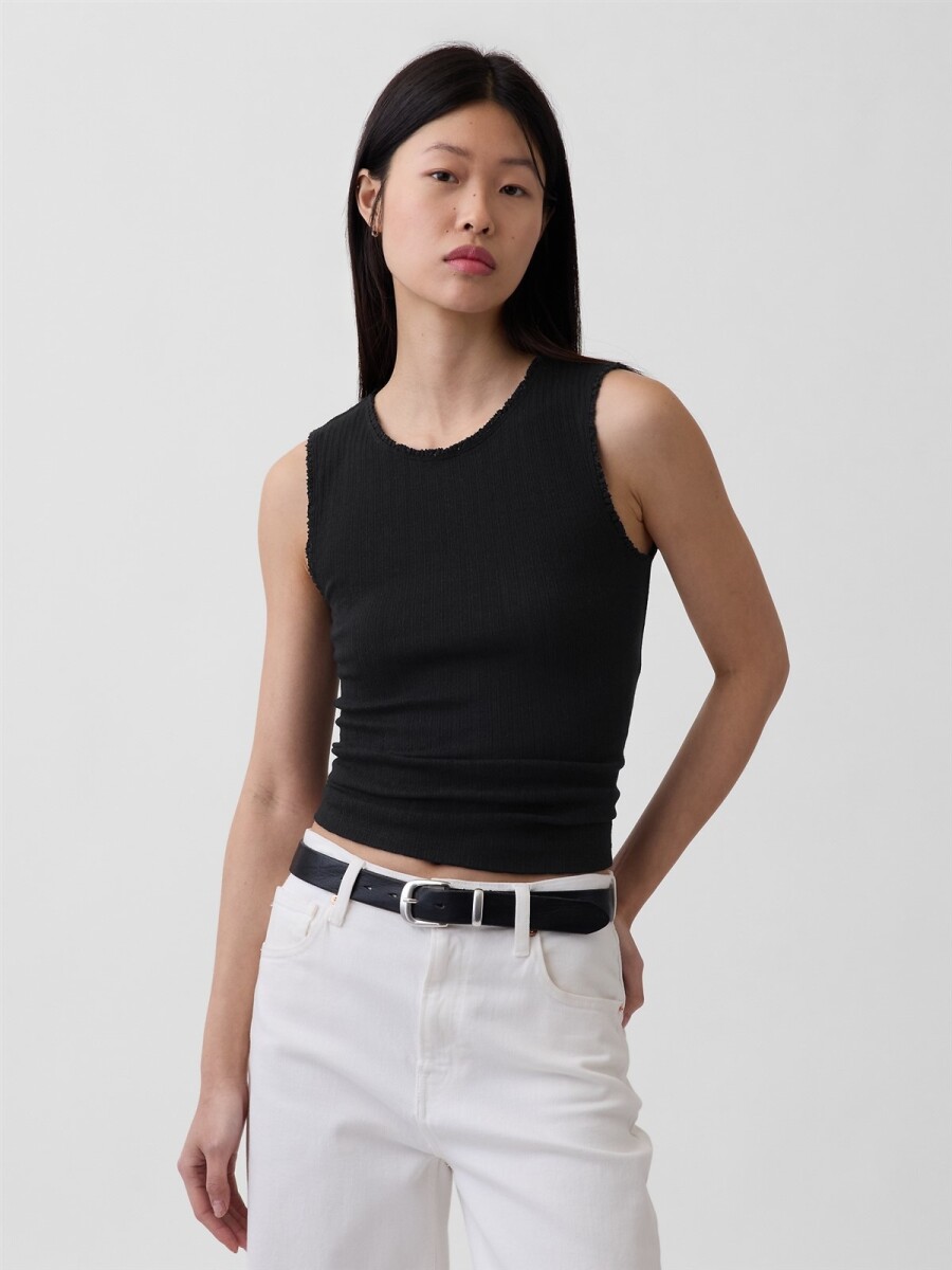 Musculosa Pointelle Mujer - Black 