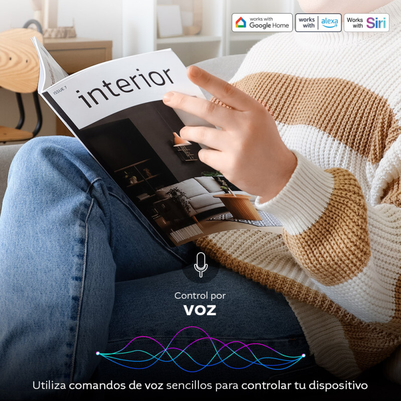 PROTECTOR DE SOBRETENSIÓN SMART,2 PUERTOS USB PARA CARGA,CONTROL POR VOZ 001