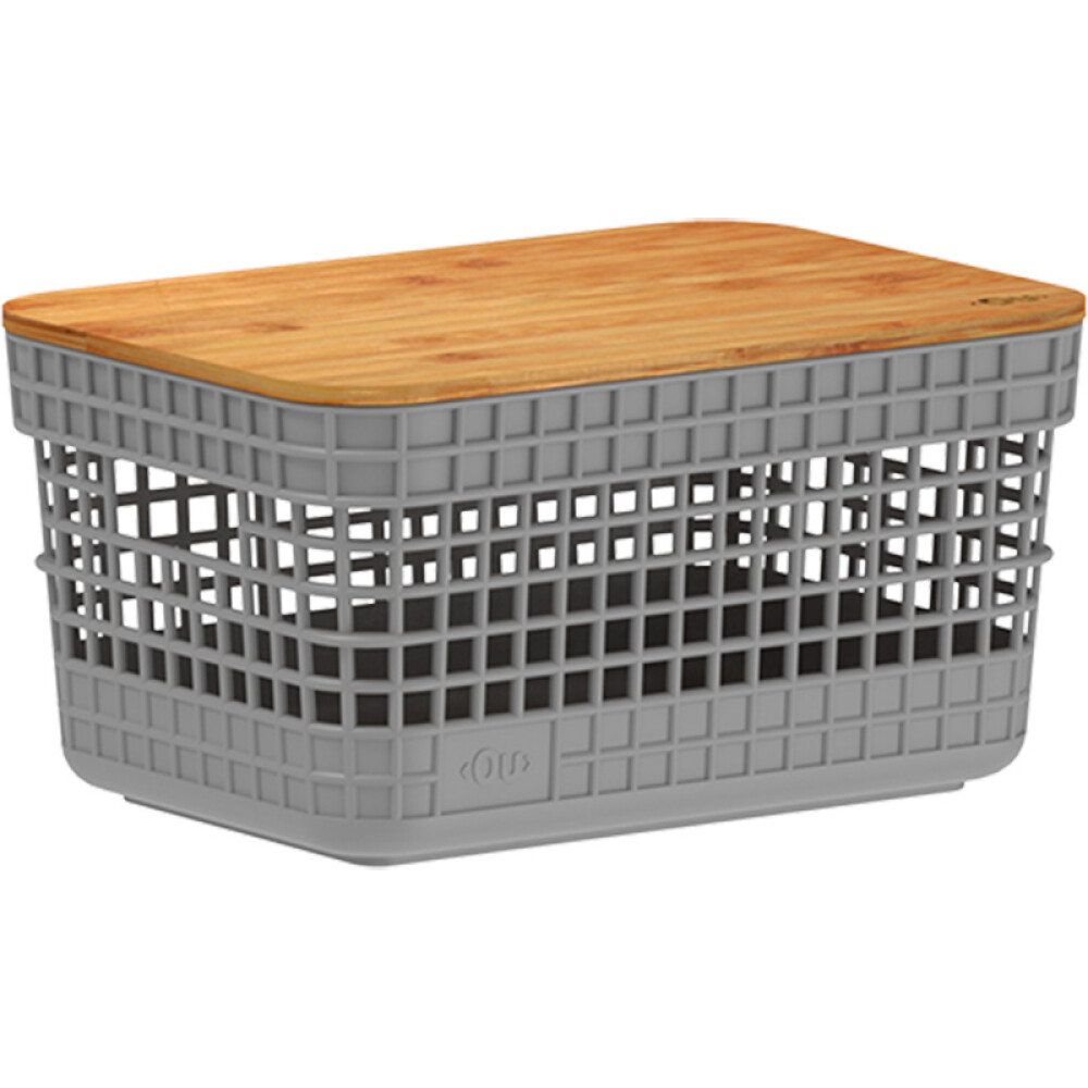 Organizador Rejilla S | Tapa Bambú Gris