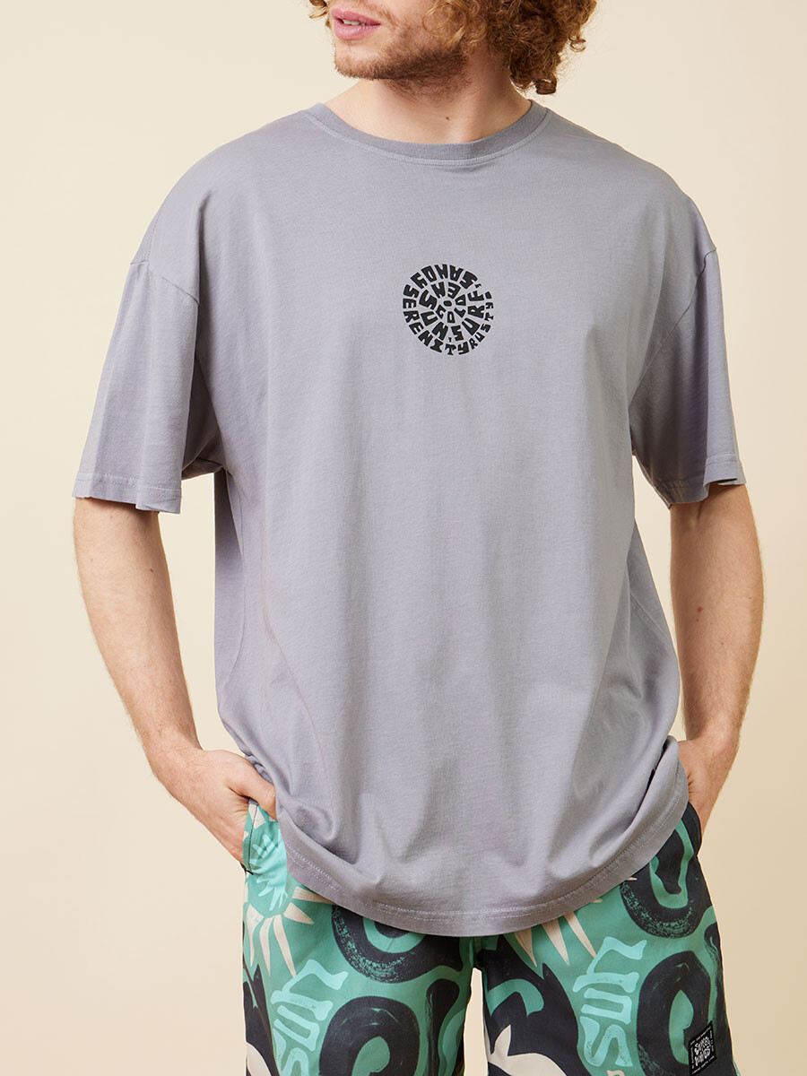 T-SHIRT GAIMAN RUSTY - Gris Claro 