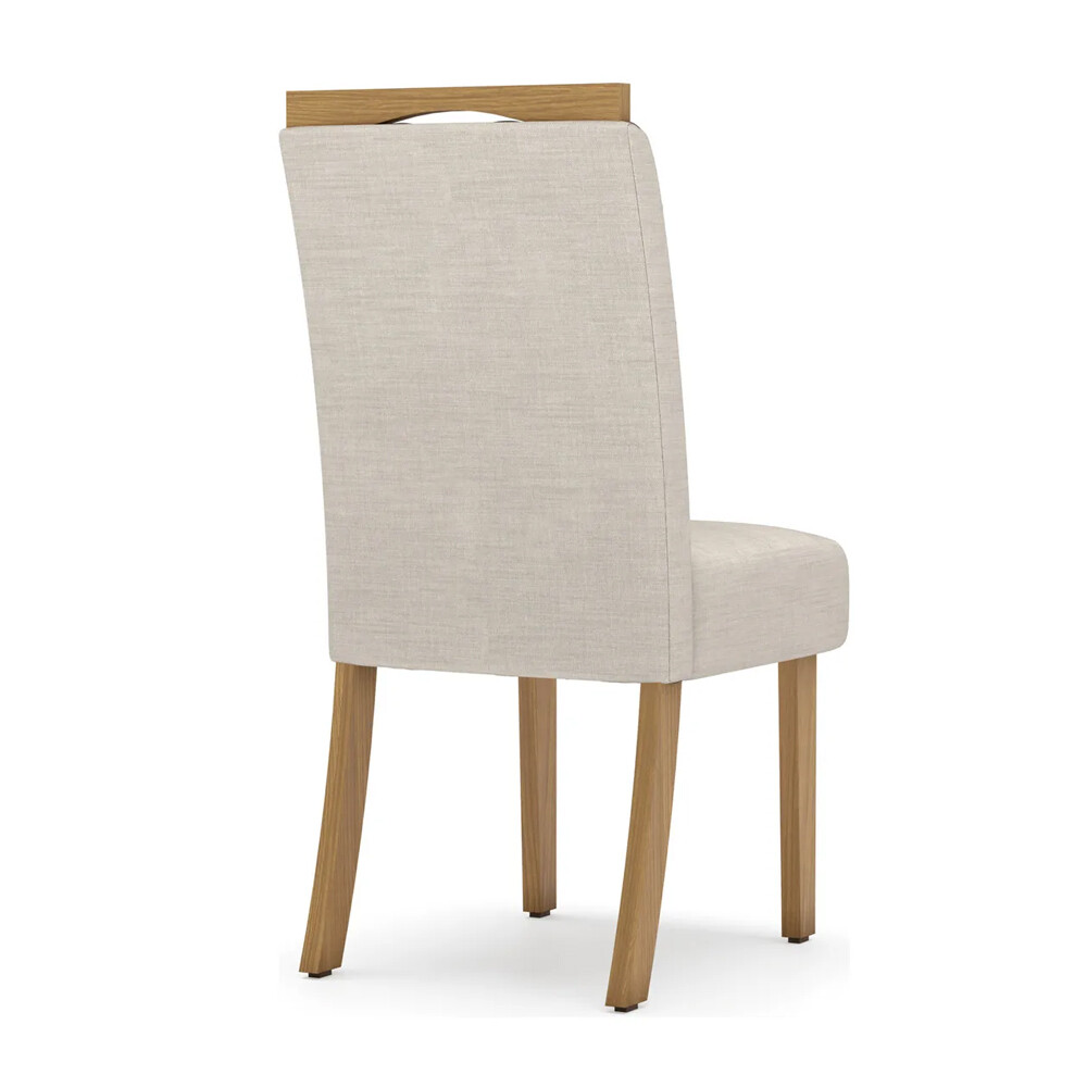 Sillas Tapizadas Comedor Para Mesa Pack De 2 Madera Estructura de la silla Marrón Asiento Beige Diseño de la tela Liso Sillas Tapizadas Comedor Para Mesa Pack De 2 Madera Estructura de la silla Marrón Asiento Beige Diseño de la tela Liso