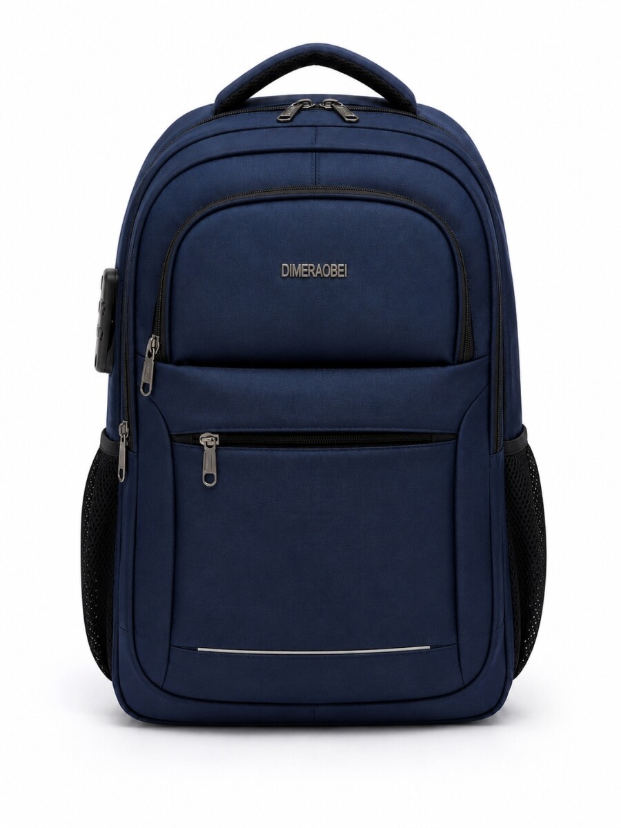 Mochila Sport 18" Para Notebook Candado Integrado Reforzada - Azul 