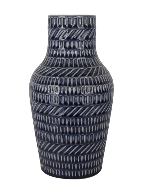 FLORERO CERAMICA D15x28CM LINEAS AZUL FLORERO CERAMICA D15x28CM LINEAS AZUL