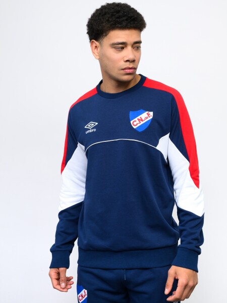 BUZO CREW Nacional Hombre Azul Marino, Blanco, Rojo