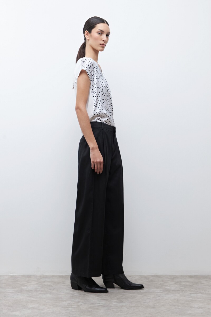 Pantalon pinzado lyocell negro