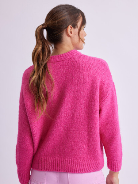 Buzo de punto básico Fucsia