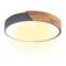 Luminaria Plafon Led Diám 30cm Metal Y Madera Luz cálida Gris