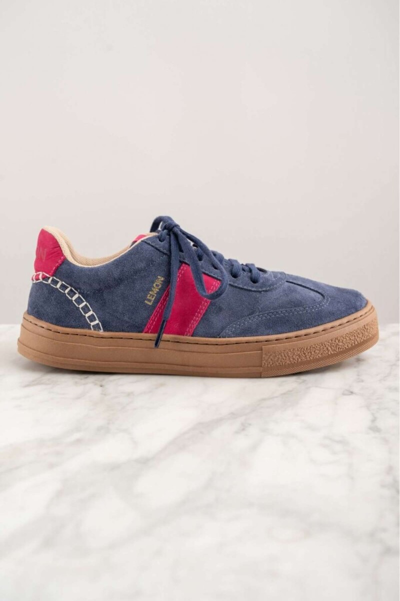 Zapatilla Combinada Gamuza - Azul 