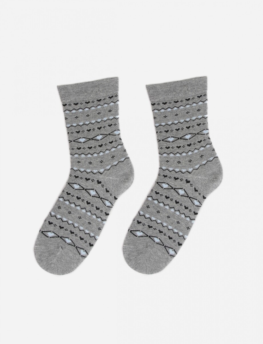 Medias jacquard - gris 