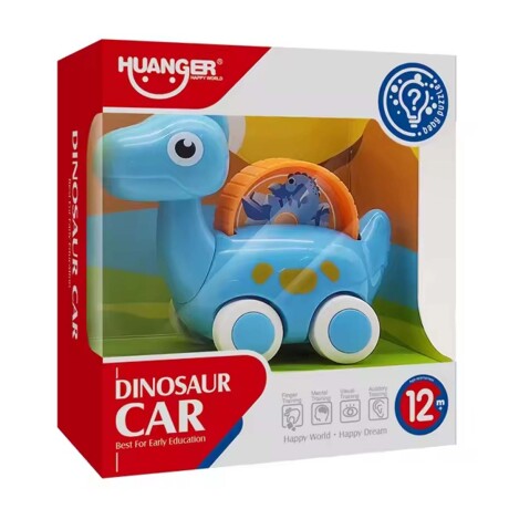 Dinocar Autito Dinosaurio Rodante Auto Plástico Bebé Huanger Celeste