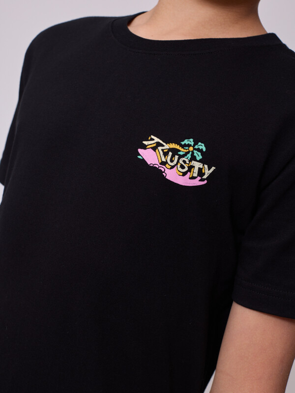 T-SHIRT QUIQUE TEEN RUSTY Negro
