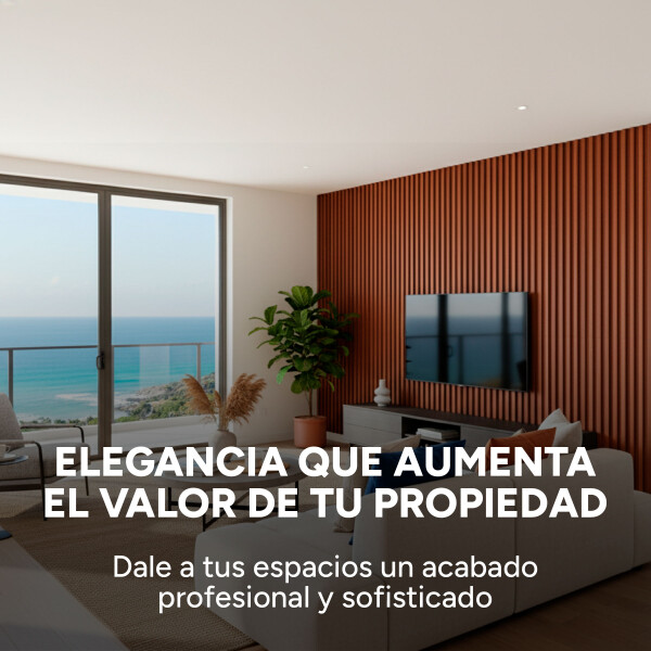 Pack x100 Wpc Simil Madera Wall Panel Lambrin 2.90m x 16.7cm Color Marrón