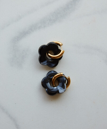 AROS FLOWER NEGRO MARMOLADO