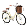 Bicicleta Urbana Rodado 26 con Canasto Vintage Beige