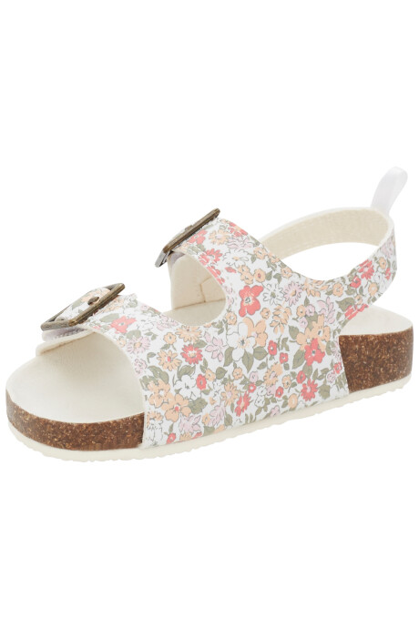 Sandalias con velcro, diseño floral Sandalias con velcro, diseño floral