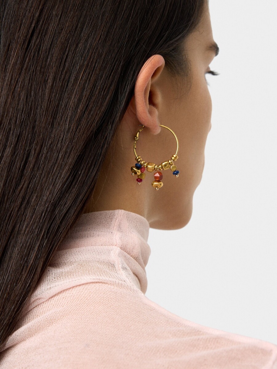 Aros Con Piedras multicolor