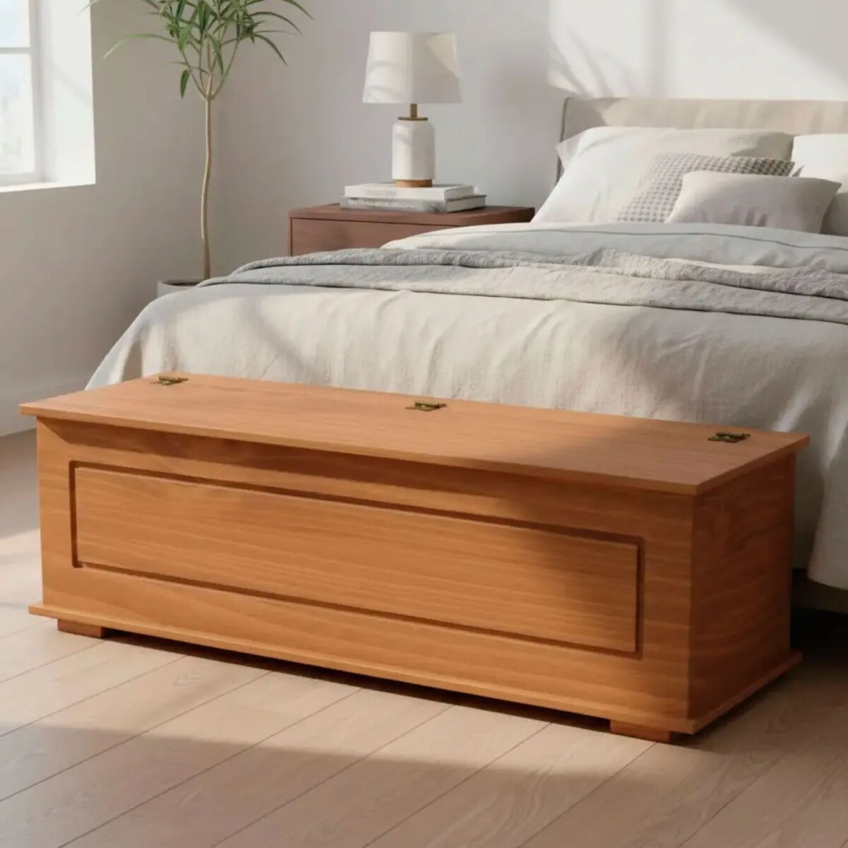 Baúl Pie de Cama Lumax living dormitorio madera maciza 