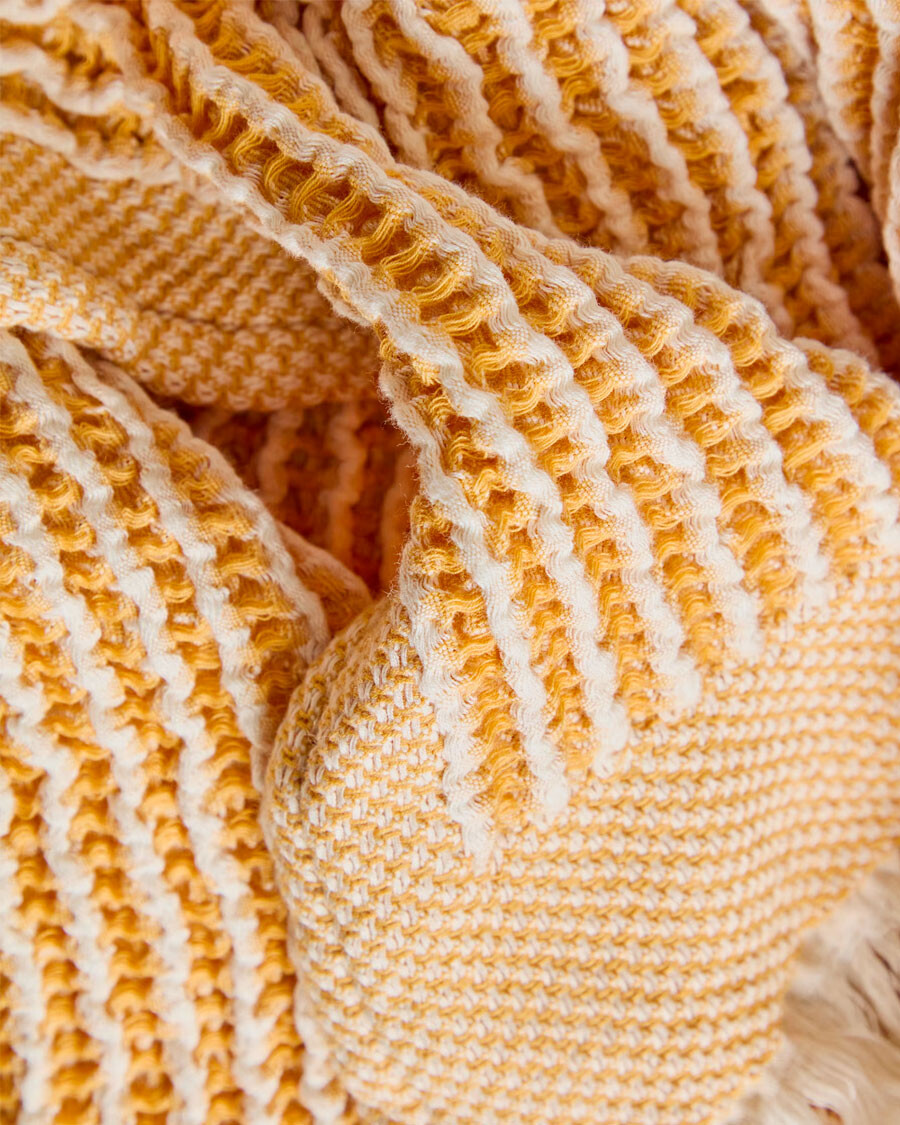 Manta Lideba de algodón rayas naranja 100 x 170 cm Manta Lideba de algodón rayas naranja 100 x 170 cm