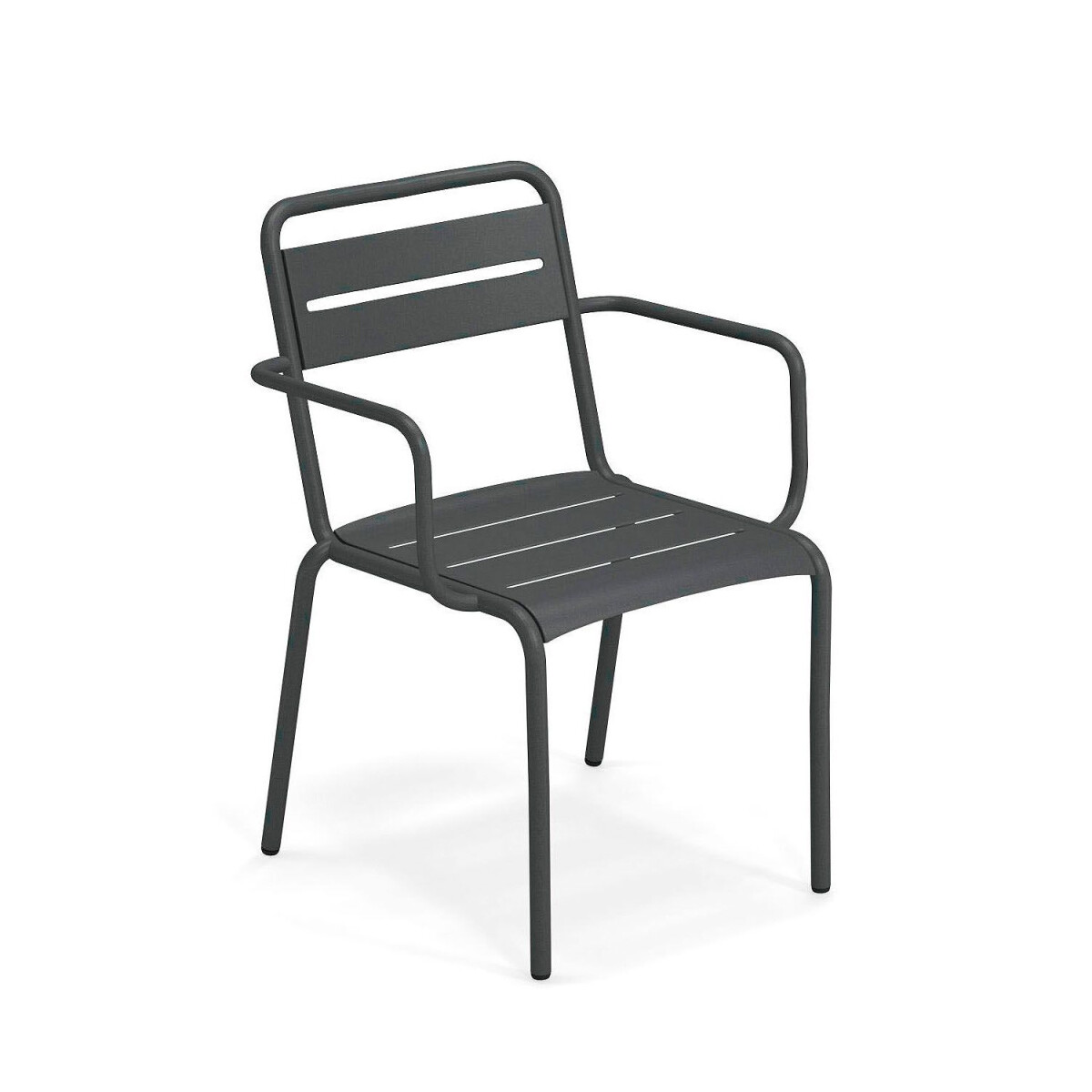 Silla de Exterior Oviala con Apoyabrazos Negra 
