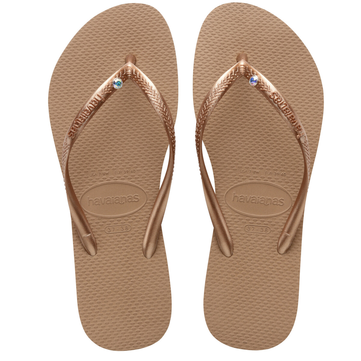 Sandalia de Mujer Havaianas Slim Crystal SW II - Rosa - Dorado 