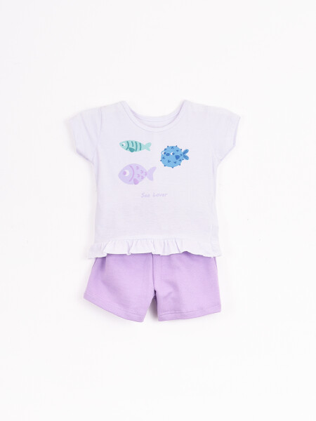 CONJUNTO REMERA + SHORT BASSIA LILA