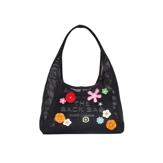 MARC JACOBS - THE DAISY CROCHET SACK BAG Negro Estampado