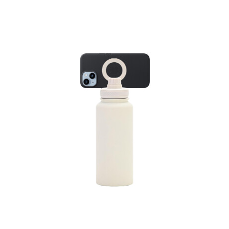 Botella Deportiva 960 Ml magética para celular Acero inoxidable Beige