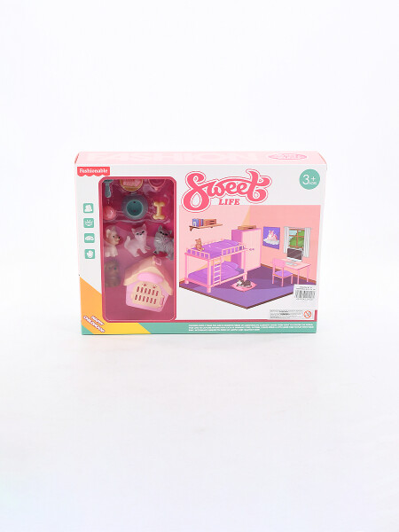 MASCOTAS SET C/ DORMITORIO ROSADO