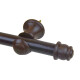 Barrote cortina de metal 1,5 m + 2 Soportes MARRON OSCURO