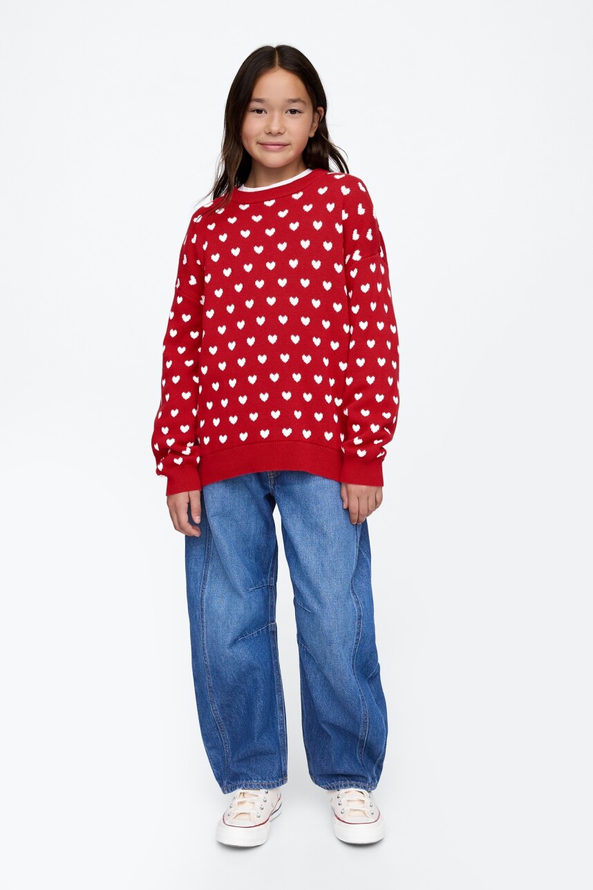 Buzo Túnica Niña Modern Red Heart