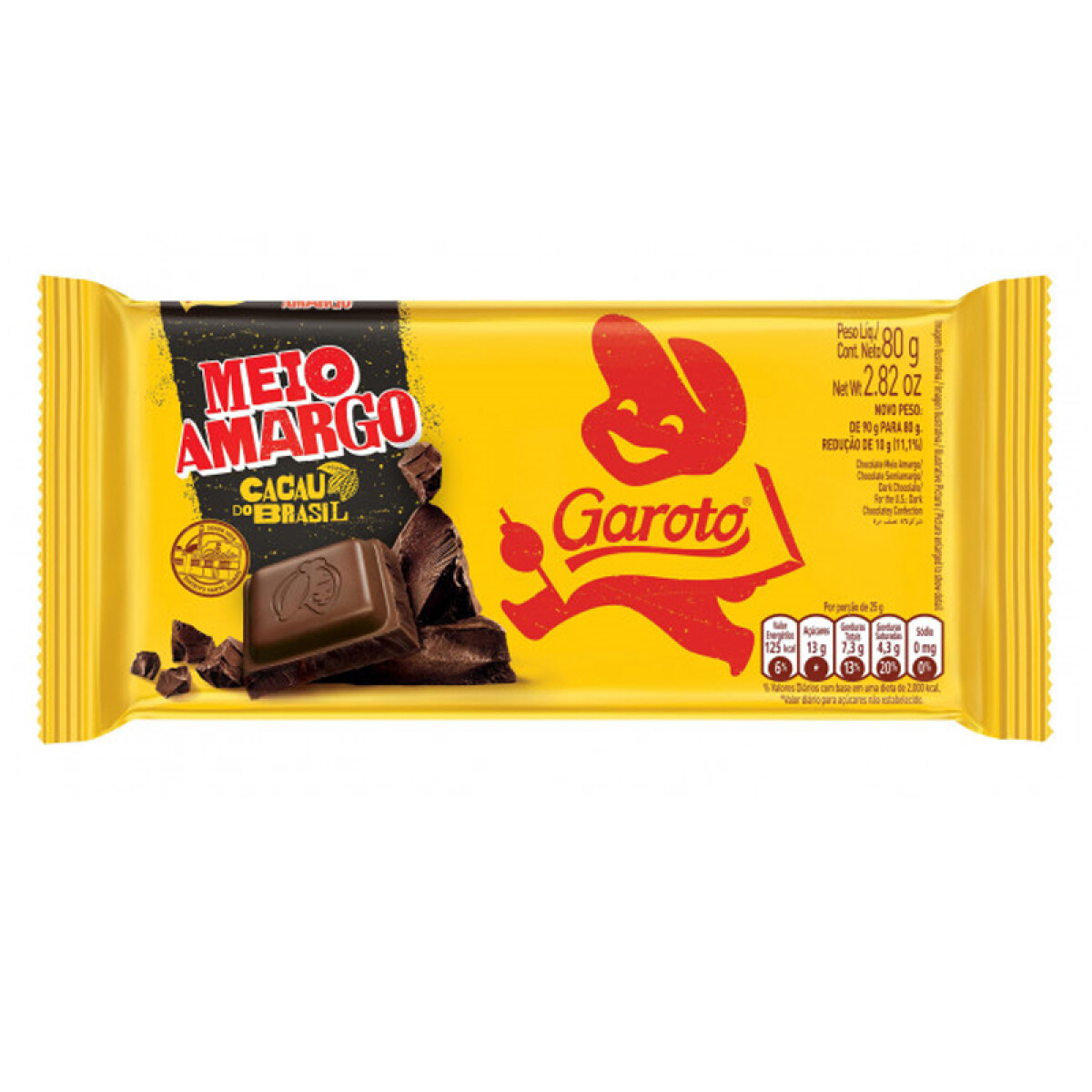 Chocolate GAROTO Tableta 80 Grs - Semi Amargo 