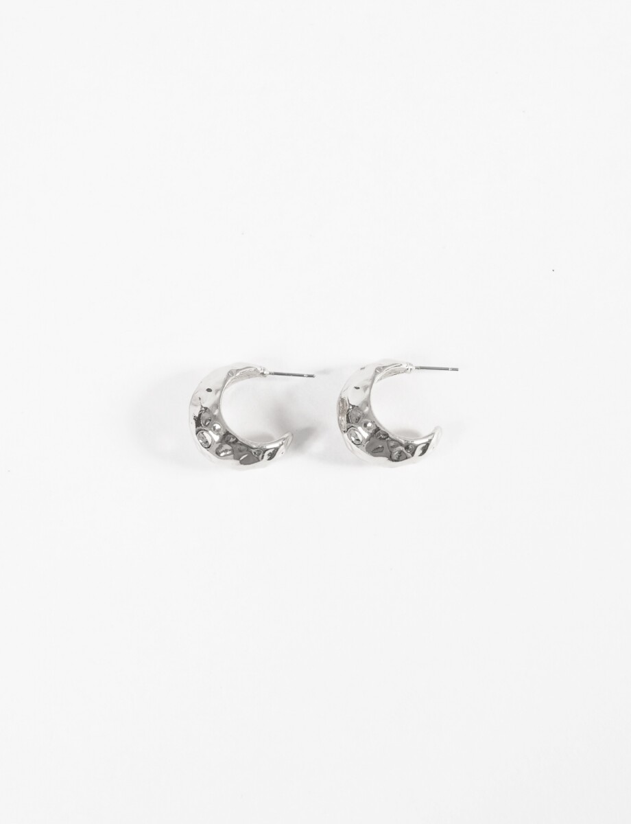 Aros gruesos texture - plateado 