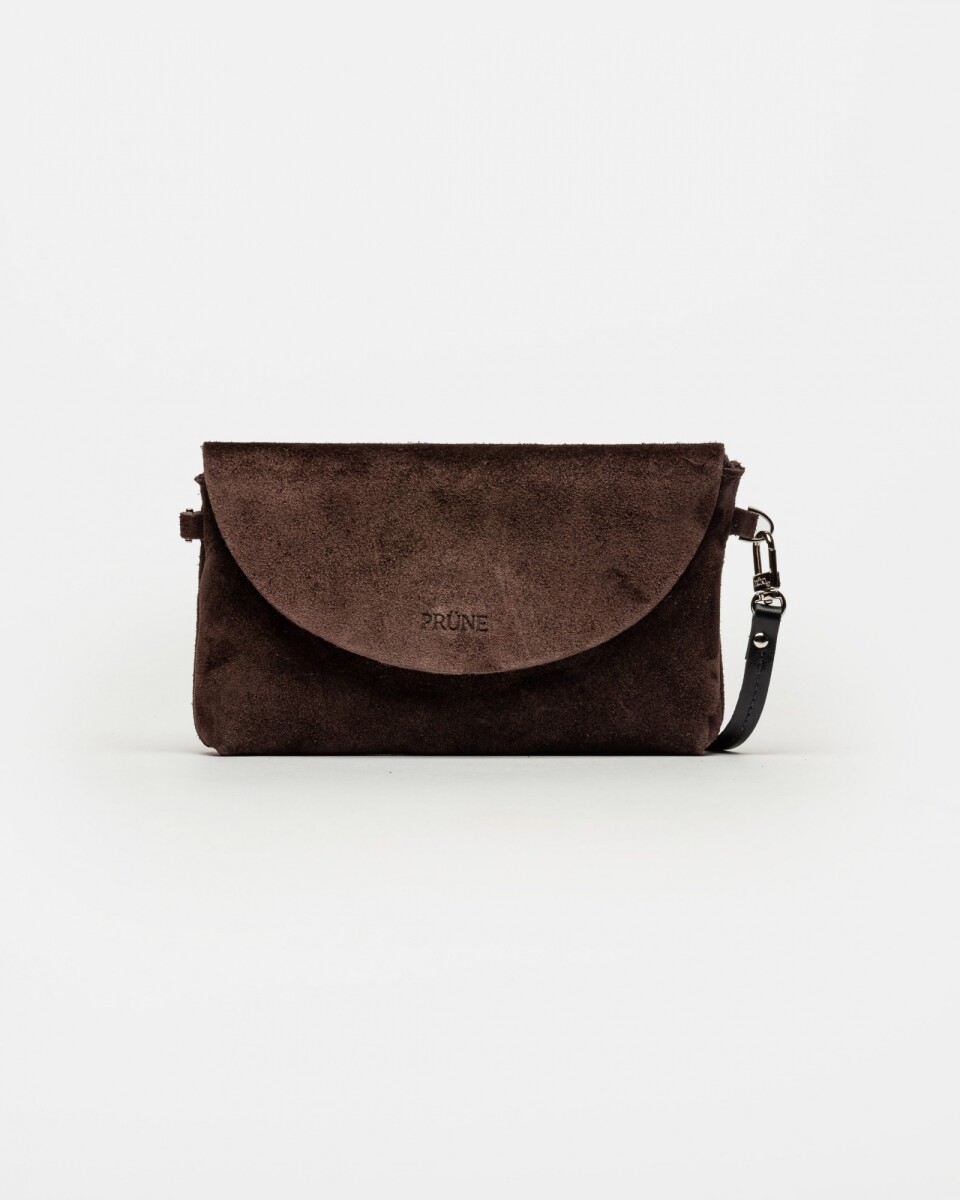 Mini Bag Viena En Cuero Gamuza - Marron 