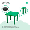 Pack Mesa Infantil Lumax Cuadrada + 4 Sillas Verde