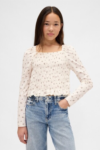 Top Smocked Niña Ivory Frost Floral