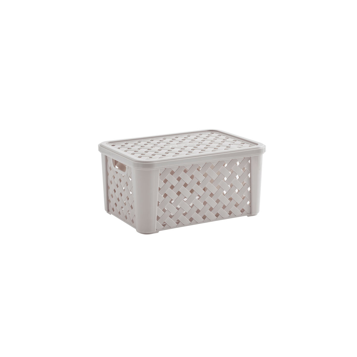 ORGANIZADOR RATTAN CON TAPA 24X17X12 CMS CREMA 
