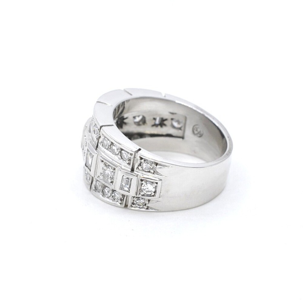 Anillo Platino Y Brillantes Redondos Y Baguette Anillo Platino Y Brillantes Redondos Y Baguette