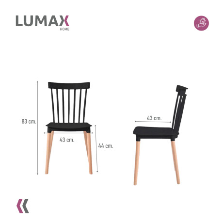 Silla Lizzy Lumax de comedor Super resistente Negro