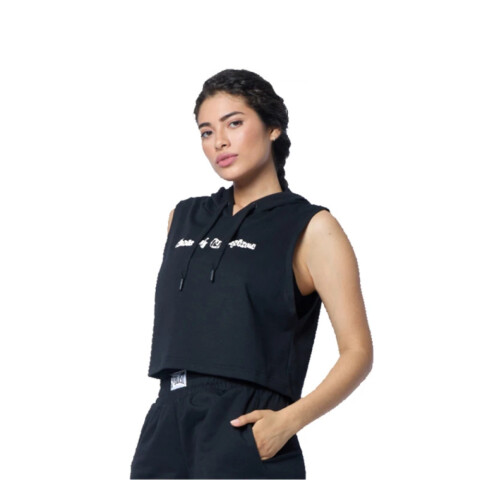 HOODIE VEST FEM POLY/COTT EVERLAST CHAMPION BK W6 S BK