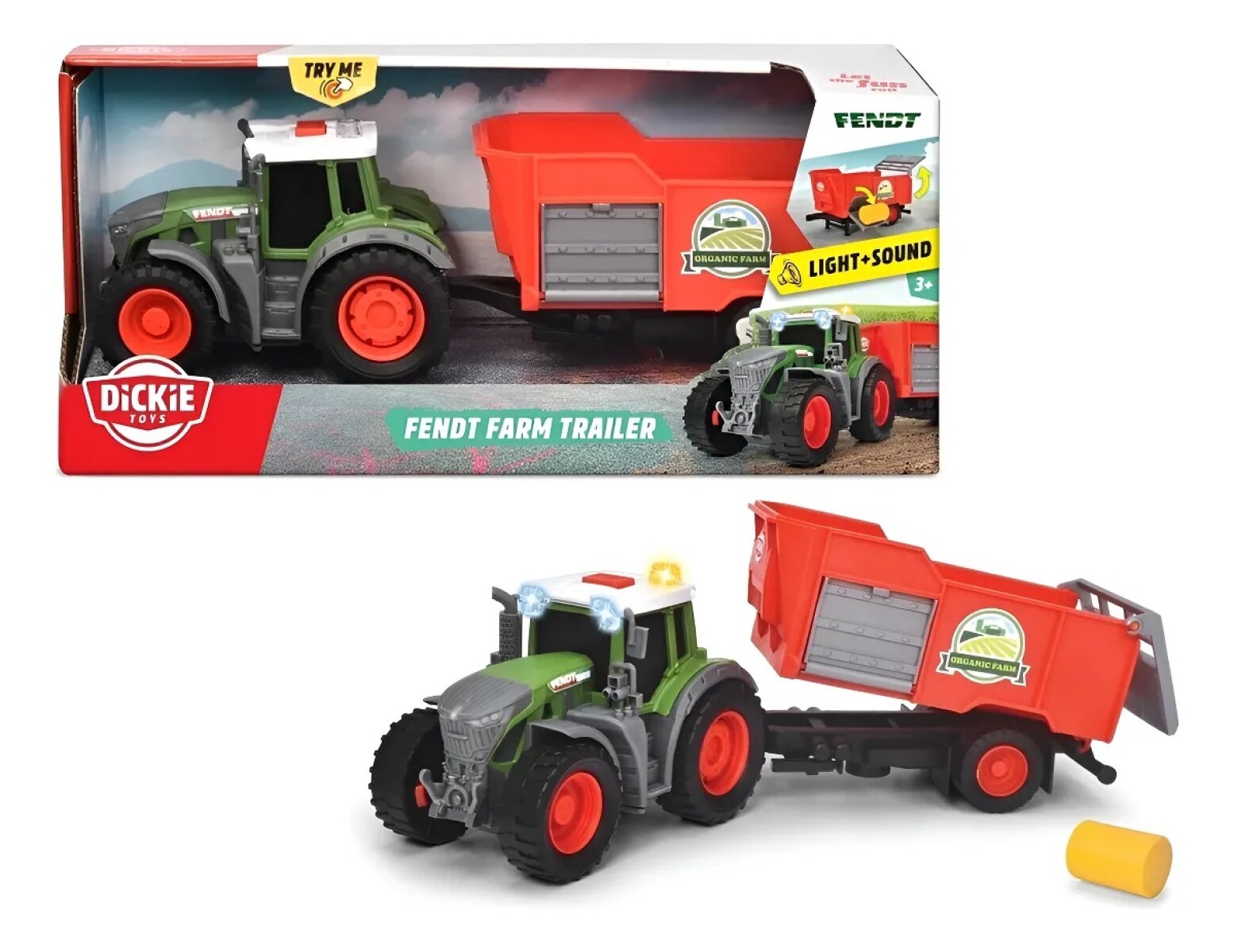 Tractor Con Trailer Dickie Luces Y Sonido 26cm 