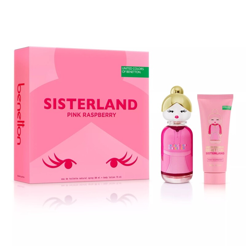 Benetton Estuche de Regalo Sisterland Pink Raspberry Eau de Toilette 80ml + Body Lotion 75ml - Femenino