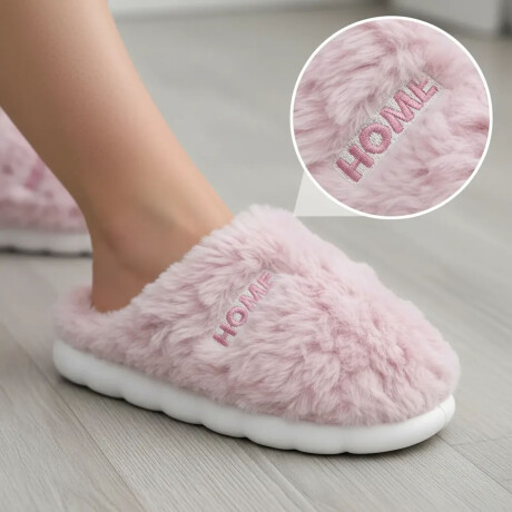 Pantufla De Felpa Peluche sintético Antideslizante Unisex Rosa Viejo