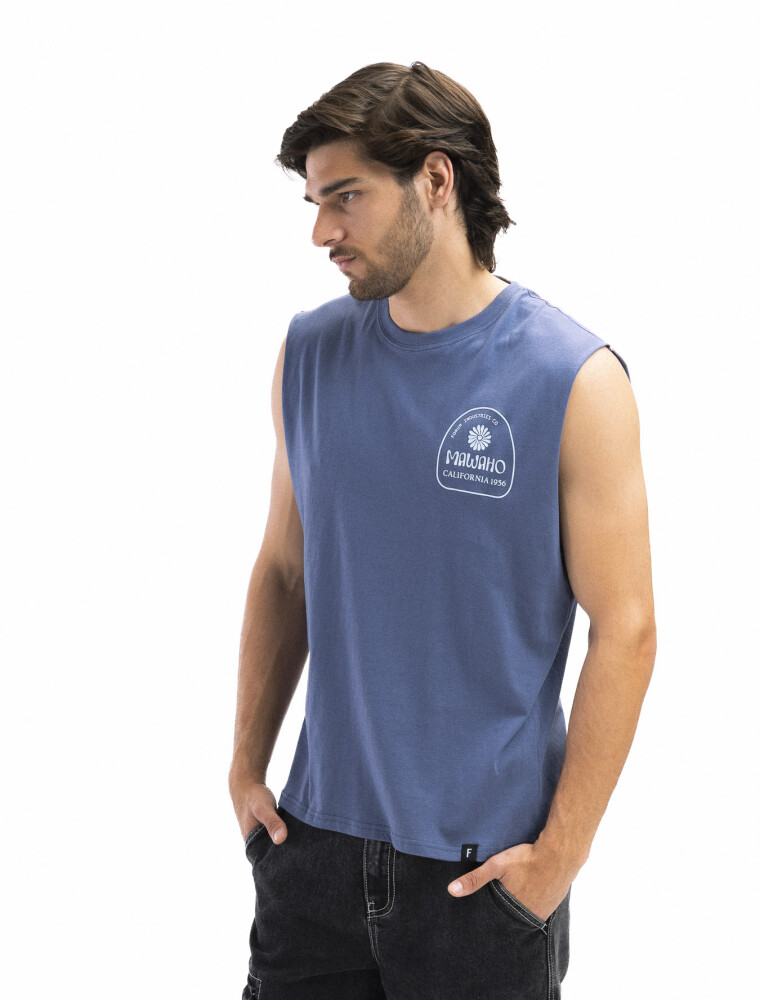 Musculosa Estampada Oversized Indigo/fantasia 1