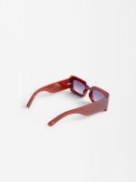 Gafas De Sol Rectangulares burdeos