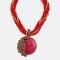 Collar Mujer Pavo Real Varios Colores Rojo