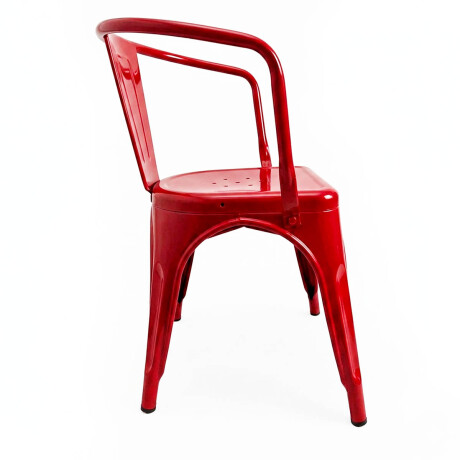 Silla Tolix Fade To Black Metálica Reposabrazo Rojo