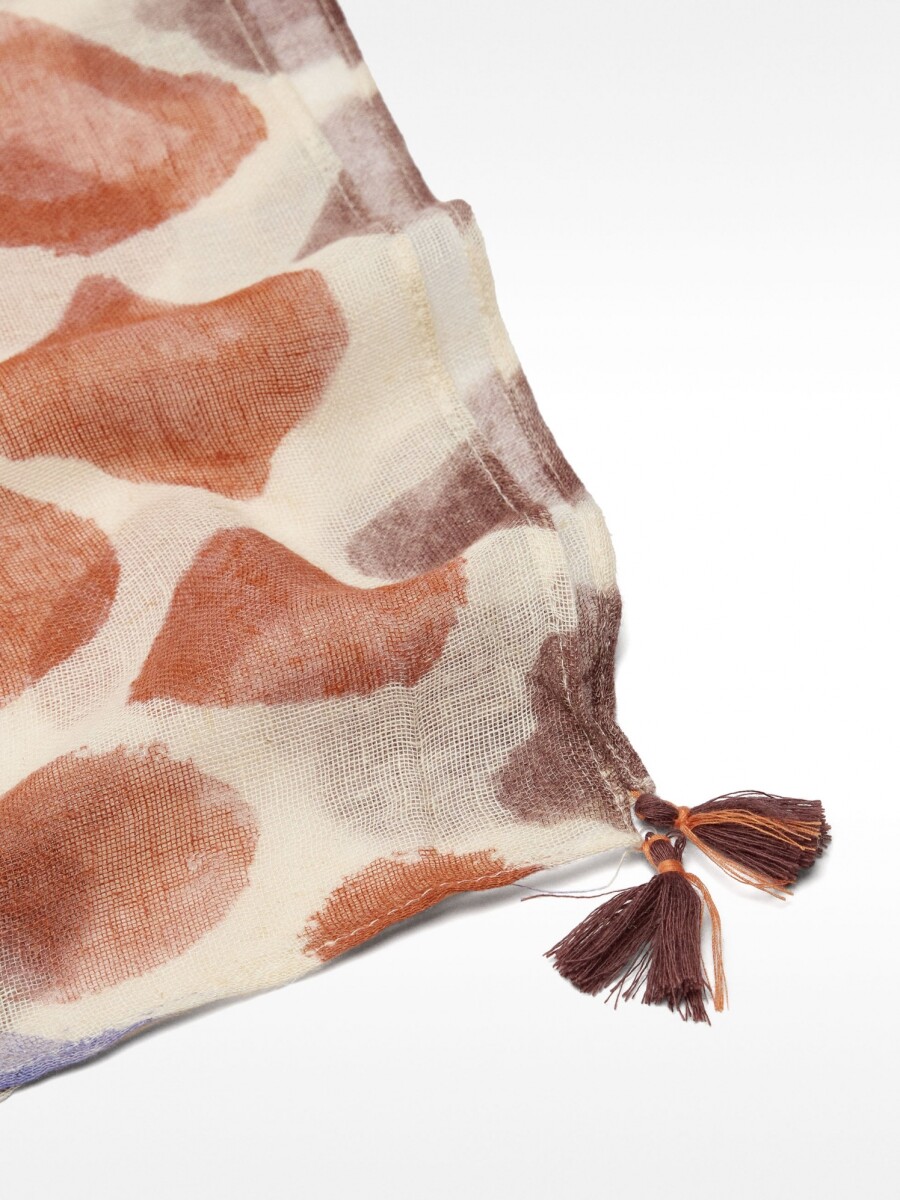 Pañuelo Estampado De Mezcla De Lino multicolor
