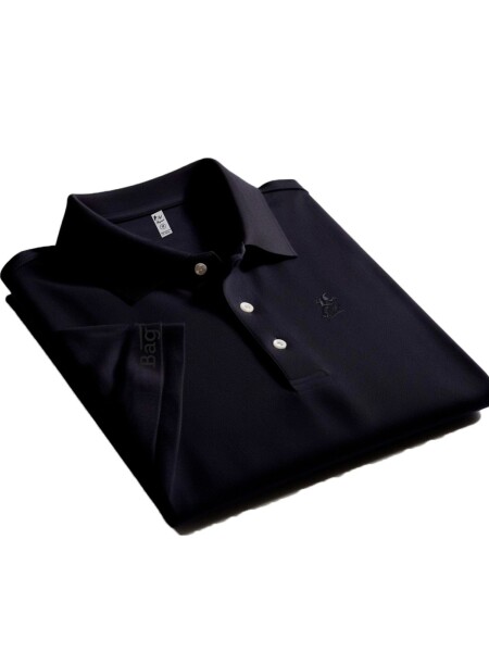Remera tipo polo jersey Negro