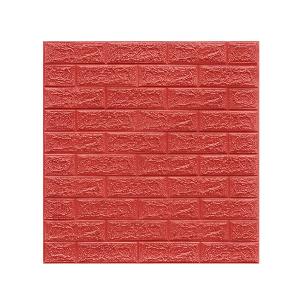 Revestimiento Pared Adhesivo Facil Colocacion Piedra X10 Un - Variante Color Rojo 