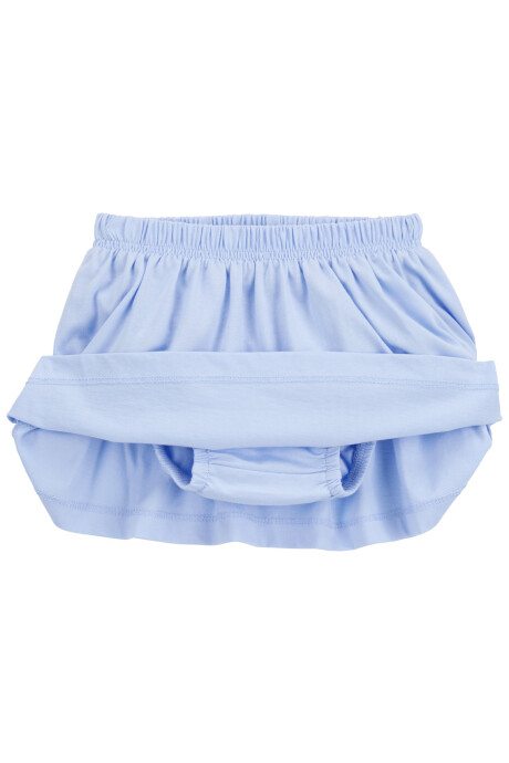 Set dos piezas de algodón, pollera short y blusa con lazo Sin color